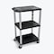 Luxor 42''H 3-Shelf Utility Cart, Electric, Black Shelves, Nickel Legs UCPL1E-N - alternate 1